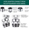 A20F-Набор адаптеров для кухонного смесителя Поворотный адаптер аэратора для подключения садового шланга, Многорезьбовой адаптер для садового шланга, Резьба 3/4 дюйма GHT
