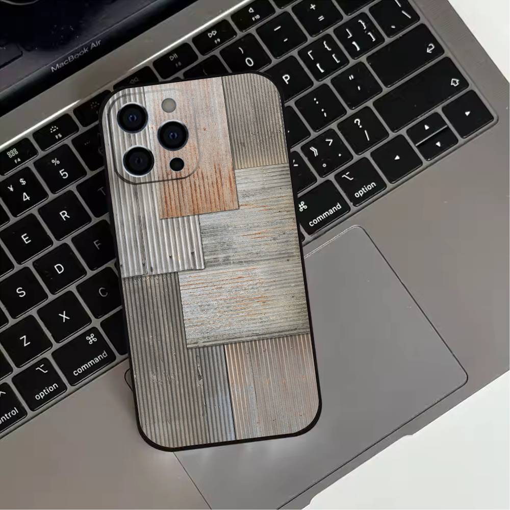 Ретро-индустриальный стиль Ржавые стены Чехол для телефона Для iPhone 17,16,15,14,13,12,11 Plus,Pro Max,XS,Мягкий силиконовый Черный чехол