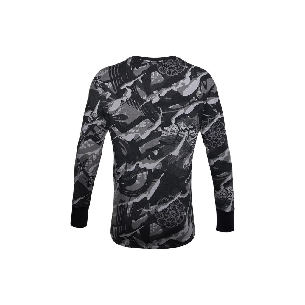 Under Armour Футболка для тренировок и отдыха с растительным принтом, мужская, черная 1356874-001