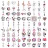 New S925 Silver Birthday Cake Pendant Charms Teethbrush Beads Fit DIY Bracelet Women Gifts Fine Jewelry
