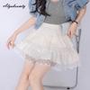 Летняя женская юбка в стиле Лолита с многослойными оборками, эластичный пояс, черная, белая, абрикосовая, бальное платье, юбка, милая, кавайная, мини-юбка в стиле балета