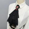 Women's Multilayer Lace Ruffle Crystal Faux Collar Gothic Victorian Detachable Jabot Collar Steampunk Clothing Accessory