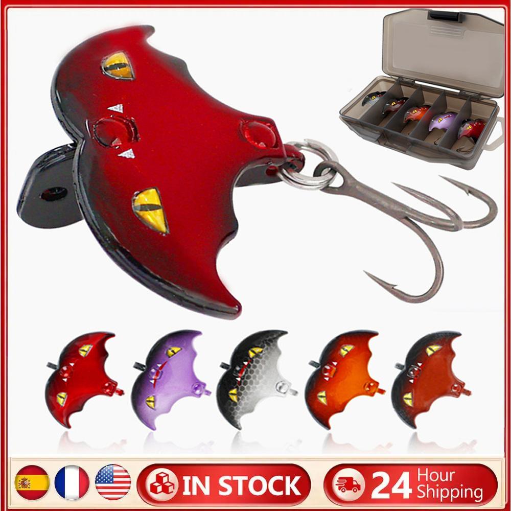 5 шт./Коробка Рыболовные приманки Бионические приманки-летучие мыши Искусственные приманки Жесткие приманки Рыболовные приманки Рыболовные снасти