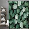 Green Leaf Shower Curtain, Bathroom Decorative Shower Curtain, Waterproof Shower Curtain with Hooks