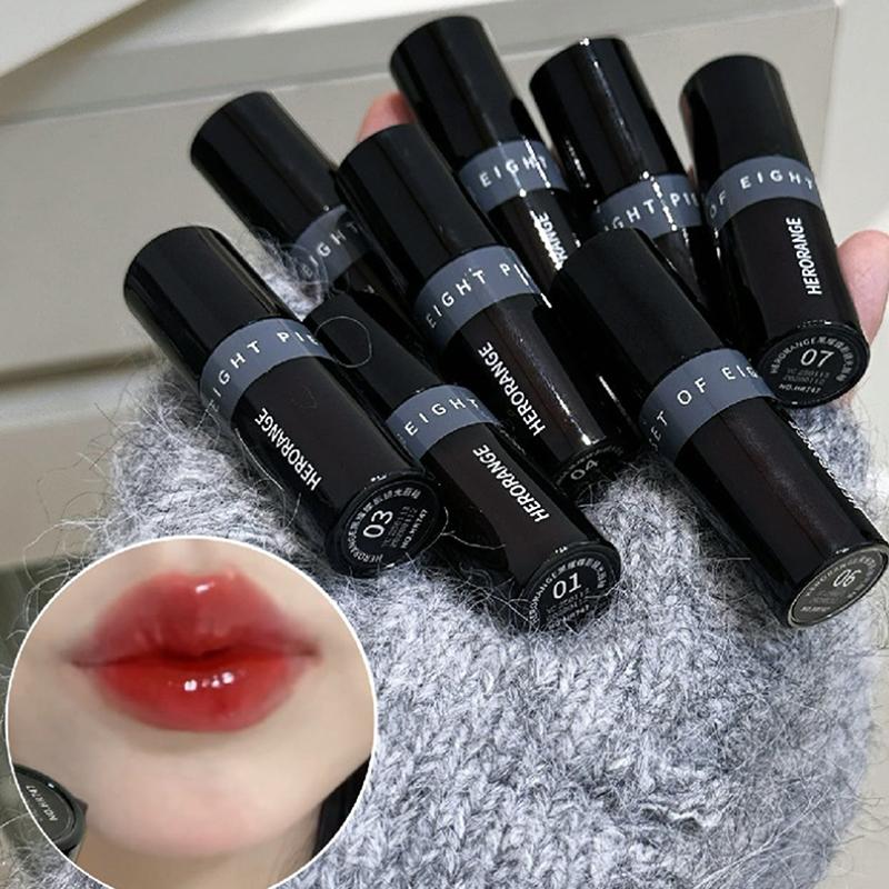 Herorange Mirror Lip Glaze Juice Red Lip Gloss Long-Lasting Shiny Lip Gloss, Student-Friendly Skin-Brightening Nude Lipstick