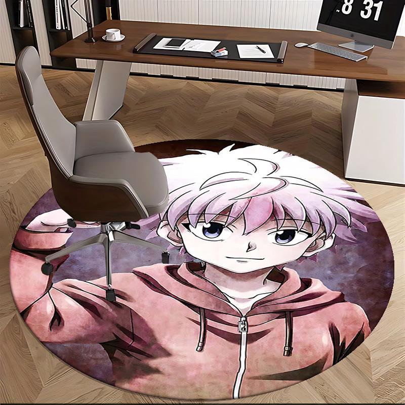 1pc Anime Character Round Carpet - Office Chair Mat, Non-Slip Rug for Home Decor, Seasonal Gift, Suitable for Office, Living Room, Bedroom, Game Room,