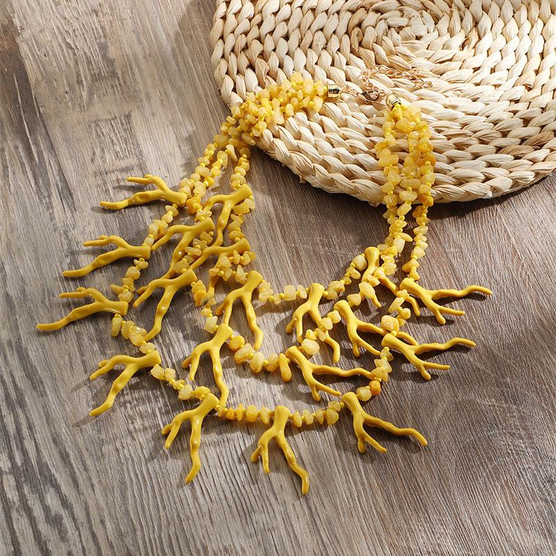 GuanLong модные богемные коралловые большие ожерелья для женщин винтажное ретро многослойное колье с бусинами на цепочке ювелирные изделия для вечеринок