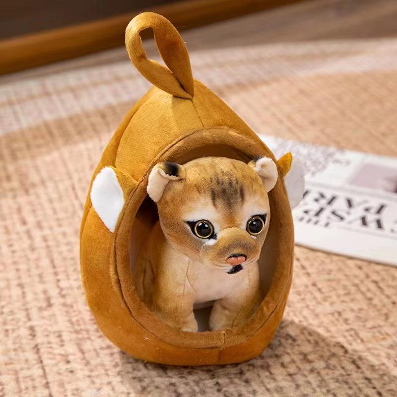 Мягкие игрушки для животных зоопарка: Куклы Тигр, Жираф, Леопард и Лев — Идеальный подарок для детей