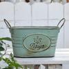 Double Handles Ellipse Iron Flower Pots Retro Style Garden Planting Tool Storage Bucket Florist Home Furnishing Vase Decoration