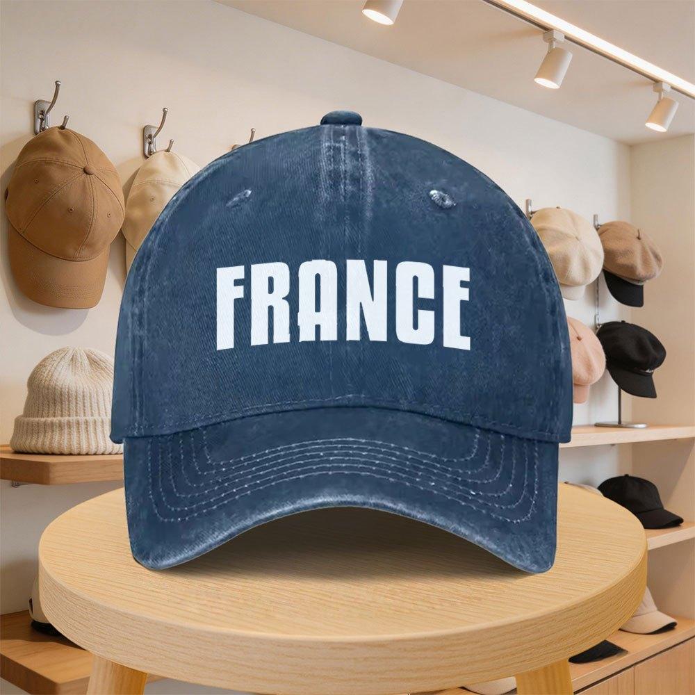 Unisexs Adjustable Baseball Cap with FRANCE Lettering Casual Unisex Hat for Spring Autumn Travel Beach Multiple Colors