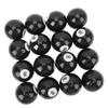 16pcs Pool Eight Ball 2.3in Diameter Black Resin Billiard 8 Ball Replacement for Billiard Room Game Room