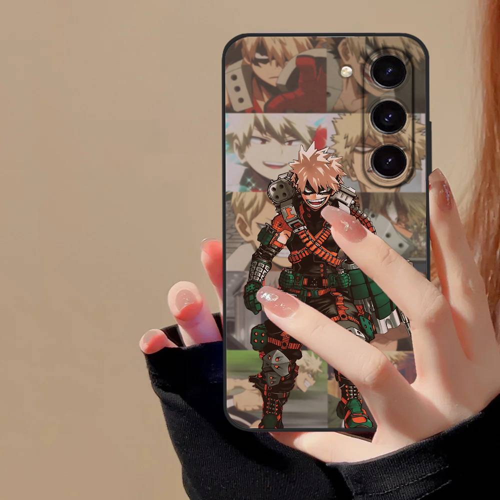 Чехол для телефона Bakugo My Hero Academia для Samsung Galaxy S24/S25/S22/S30/Note20/Lite/Ultra/5G/Plus/FE Мягкий черный