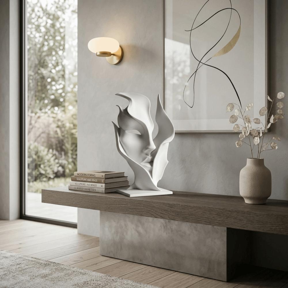 3D Printed Half Face Sculpture Statue Facial Ornaments Creativity Art Ornaments Bedroom