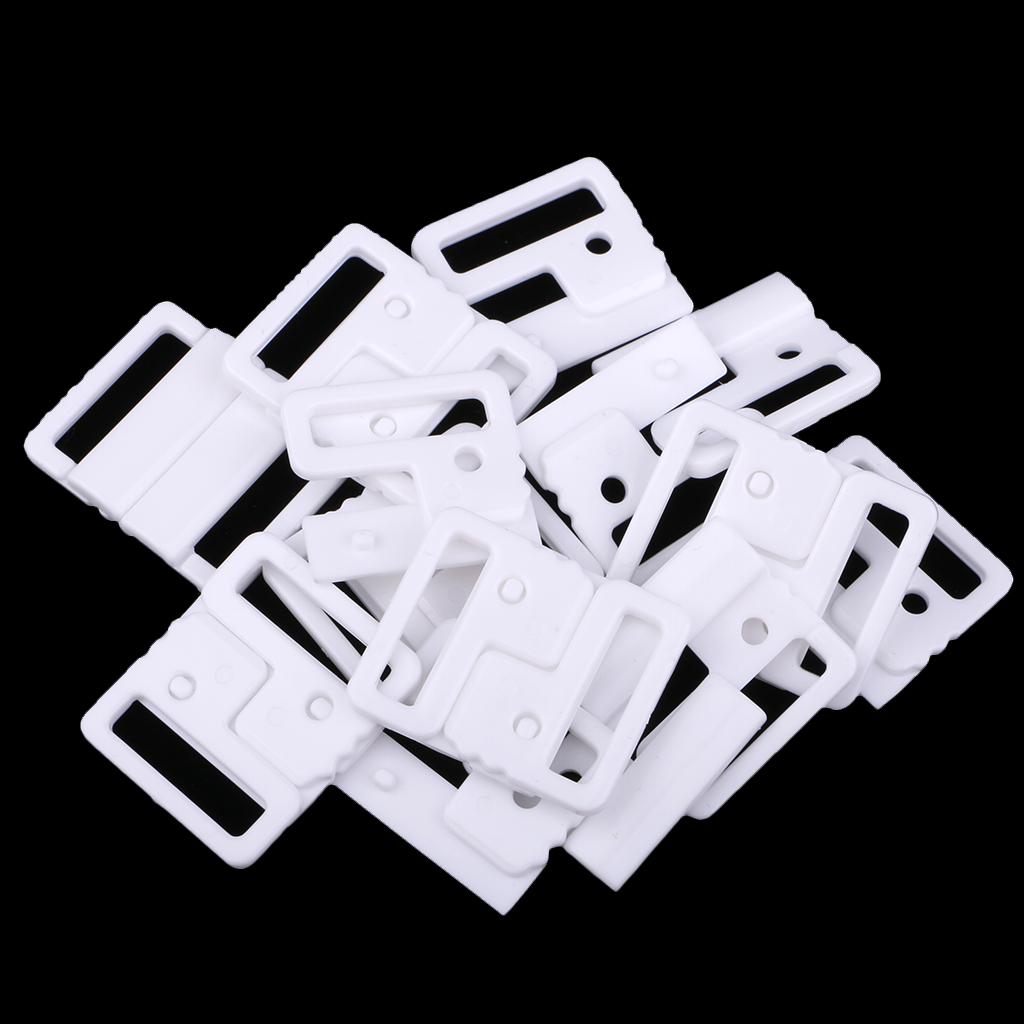 10 комплектов зажимов для бюстгальтера, купальников, кликеров, бикини, застежка спереди, зажимы с пряжкой, белые