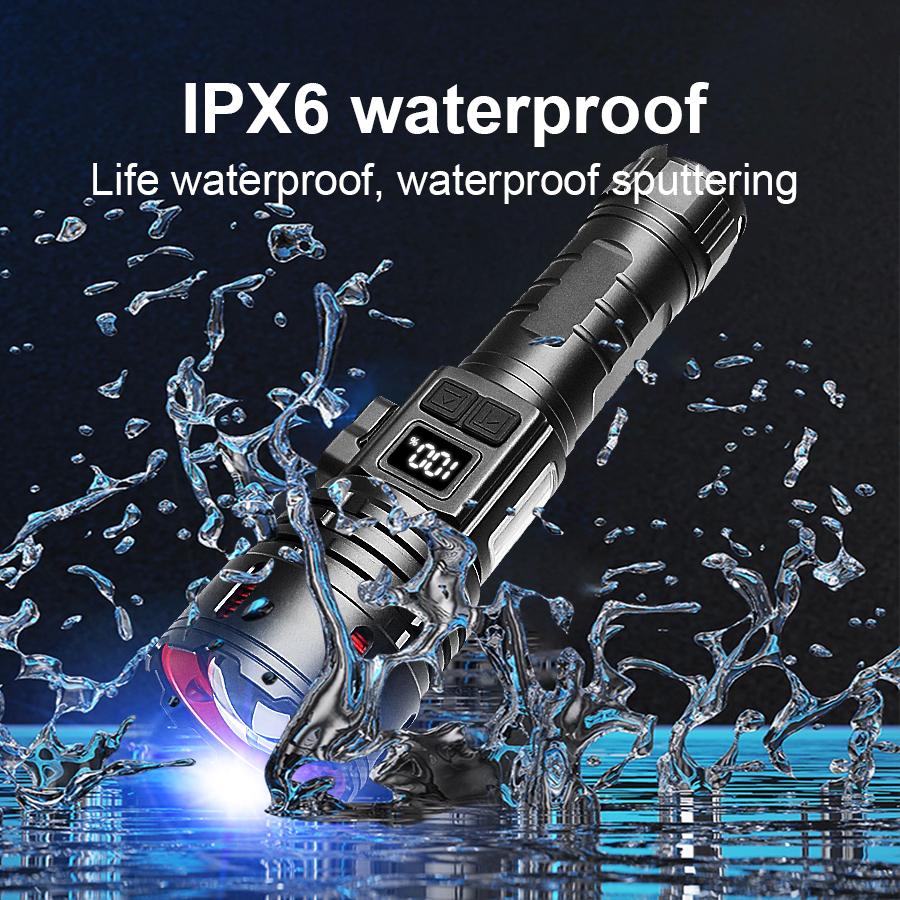 Супер 8000LM Высокая мощность перезаряжаемый светодиодный фонарик Освещение 1500M Ультра мощный фонарик Магнитный фонарь