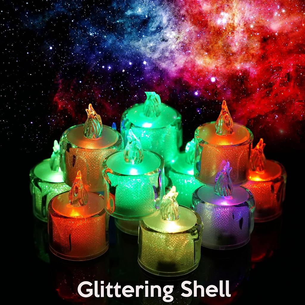 24 шт. беспламенные светодиодные свечи, креативные светодиодные чайные лампы с пожеланиями, теплые белые свечи для украшения на Хэллоуин, свадьбу, Рождество