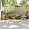 VidaXL Table de jardin pliable 110x55x75 cm bambou, table de jardin en bambou, table de patio, meuble d’extérieur, table 365879
