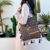 Fringe Ethnic Style Crossbody Bags Cloth Bohemian Tote Bag Simple Tassel Shoulder Bag Outdoor