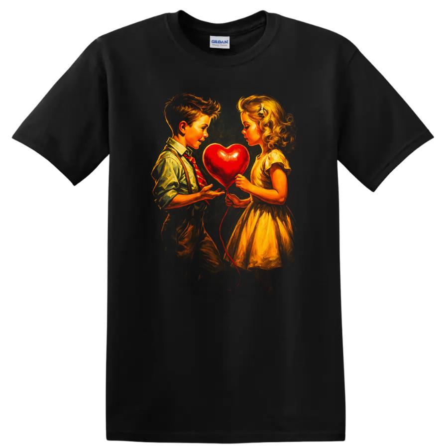 Heart Balloon Love Kids T Shirt Charming Vintage Art Tee Cute Romantic Design
