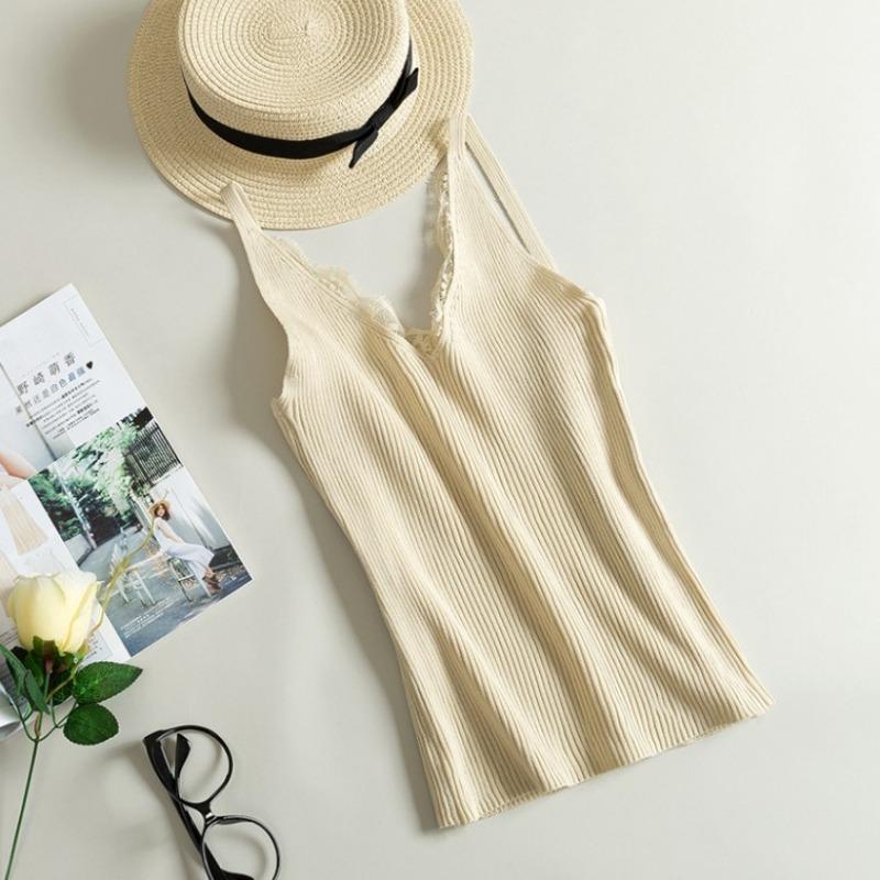 Новая женская вязаная крючком кружевная жилетка с V-образным вырезом и халтером, короткая облегающая куртка