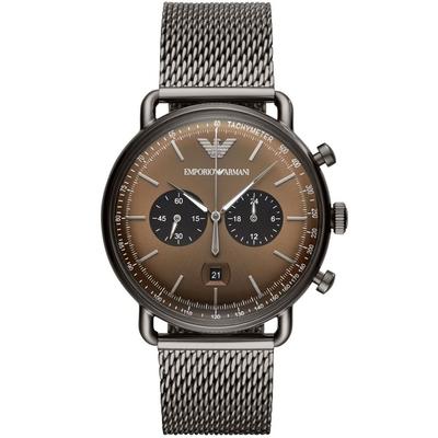 AR11141 Aviator коричневый циферблат серый сетчатый браслет мужские часы