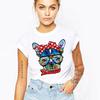 Unisexs White Short Sleeve Cute French Bulldog Mom Cartoon Harajuku Graphic Tee Gift