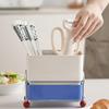 Kitchen Utensil Holder for Countertop Plastic Spoon Chopsticks Fork Drain Rack Multifunctional Cutlery Storage Compartment Box