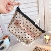 Transparent Travel Portable Mesh Holder Black Heart Makeup Bags Cosmetic Bag Pen Case Pencil Pouch