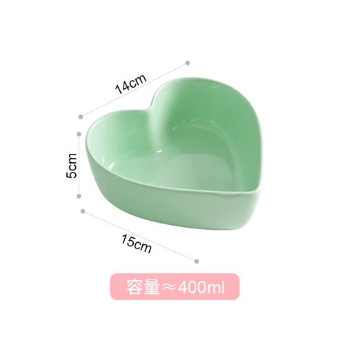 Heart Shaped Bowl Love Heart Ceramic Steamed Egg Bowl Candy Color Dessert Salad Plate 7 Inch Cake Fruit Plate Kitchen Tableware