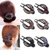 Women Hairpins Styling Tool Headwear Hollow Claws Acrylic Rhinestone Hair Clip Heart  Flower