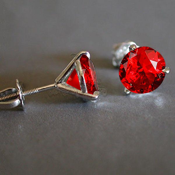 Fashion Women Three-Prong Martini Stud Earrings Silver Color Wedding Jewelry 12 Colors MIT