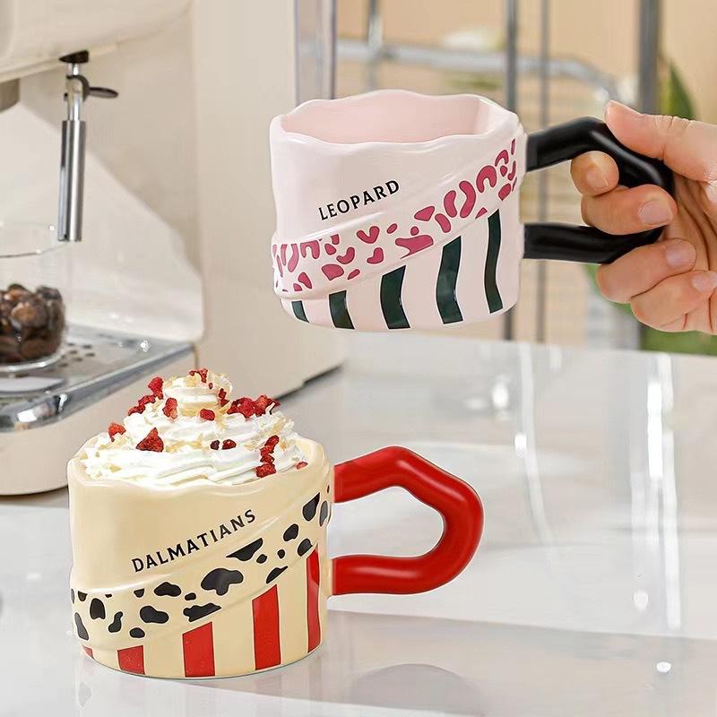 Creative Animal Texture Mug High Value Coffee Cup Design Sense Niche Ceramic Home Couple Water Cup Gift
