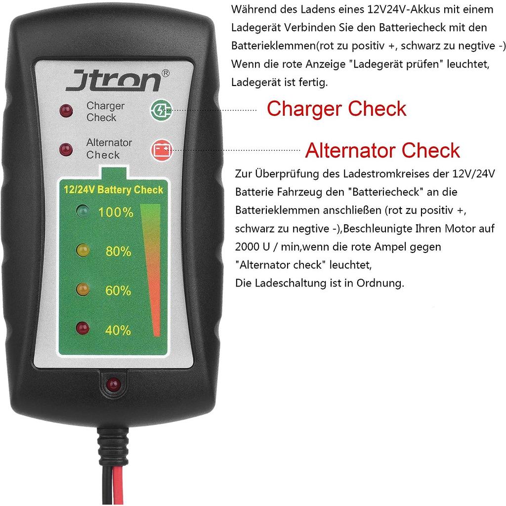 Тестер автомобильного аккумулятора 12 В/24 В постоянного тока со светодиодной подсветкой, диагностический тестер для автомобилей, мотоциклов, грузовиков, проверка аккумулятора