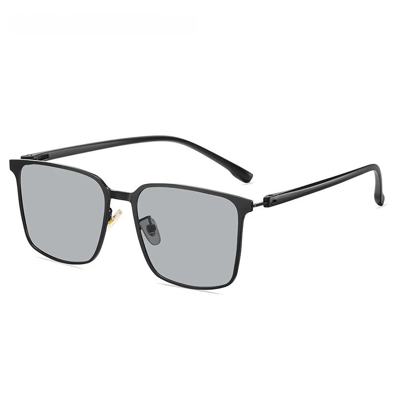 Сверхлегкие мужские поляризационные солнцезащитные очки из нержавеющей стали, высокое качество, металлическая квадратная оправа, модные летние очки для вождения, защита от УФ-лучей 400