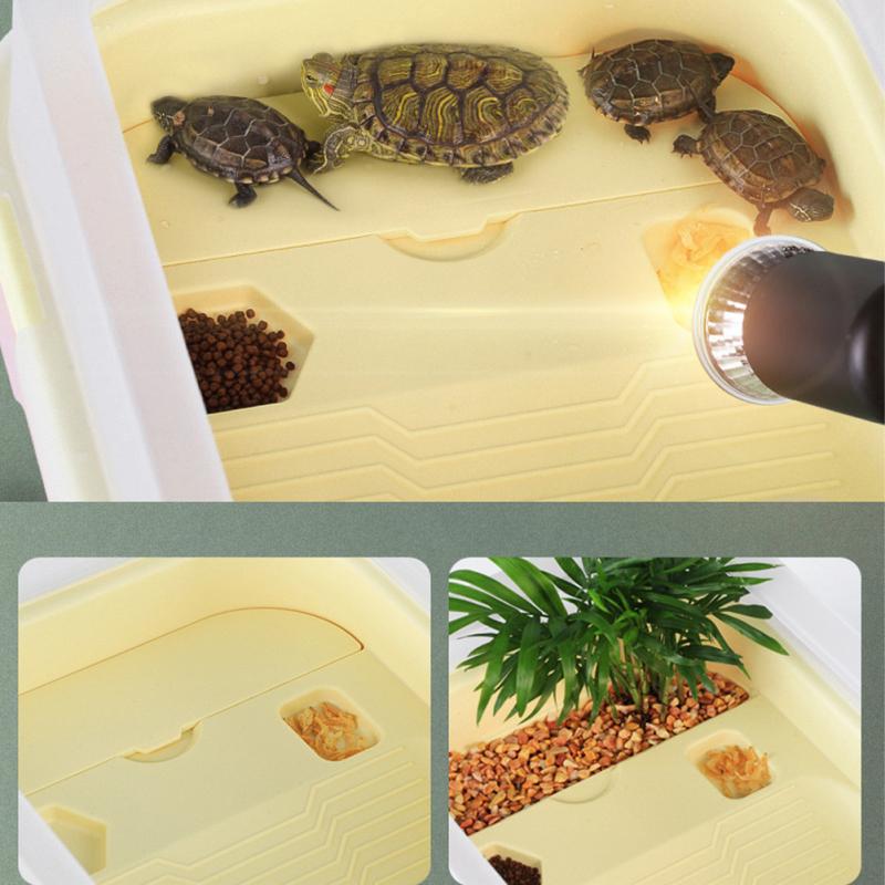 Аквариум для черепах с фильтром, аквариум для черепах с платформой для купания, донный дренаж, 3-уровневая конструкция