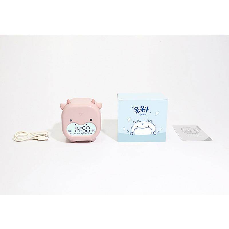 Мультфильм милый манекен корова настольный будильник цифровой дисплей электронный рабочий стол