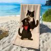 Странный и милый узор из двух черных кошек, пляжное полотенце из полиэфирной микрофибры, обладает высокой впитываемостью, подходит для плавания и пляжного отдыха
