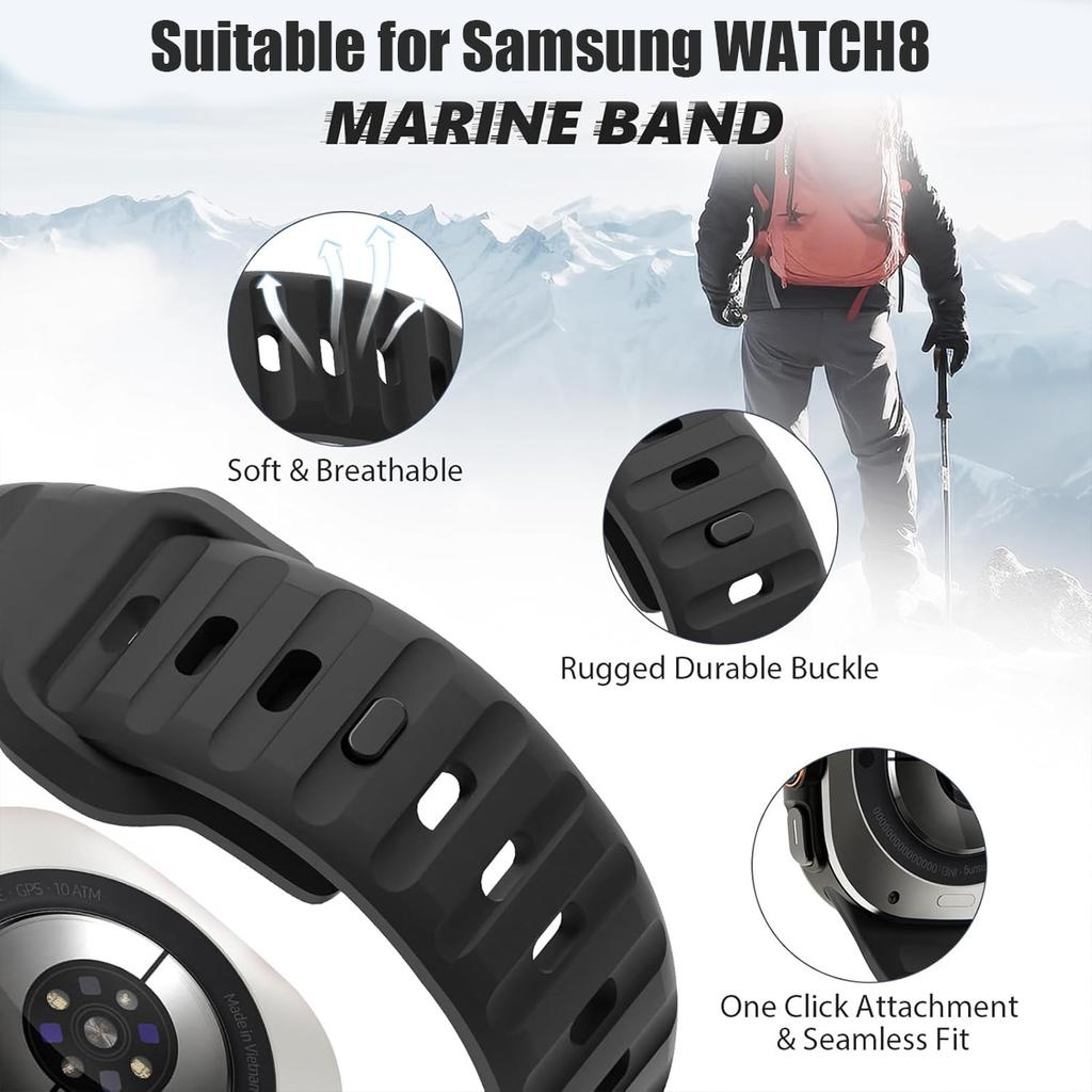 Волнистый силиконовый ремешок для Samsung Galaxy Watch 8 Classic 46 мм, спортивный браслет для Samsung Watch 8 40 44 мм, умные аксессуары