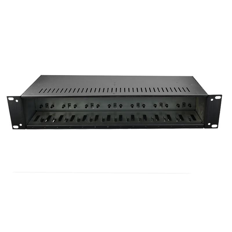 14-Slot Dual Power Fiber Optic Transceiver Chassis