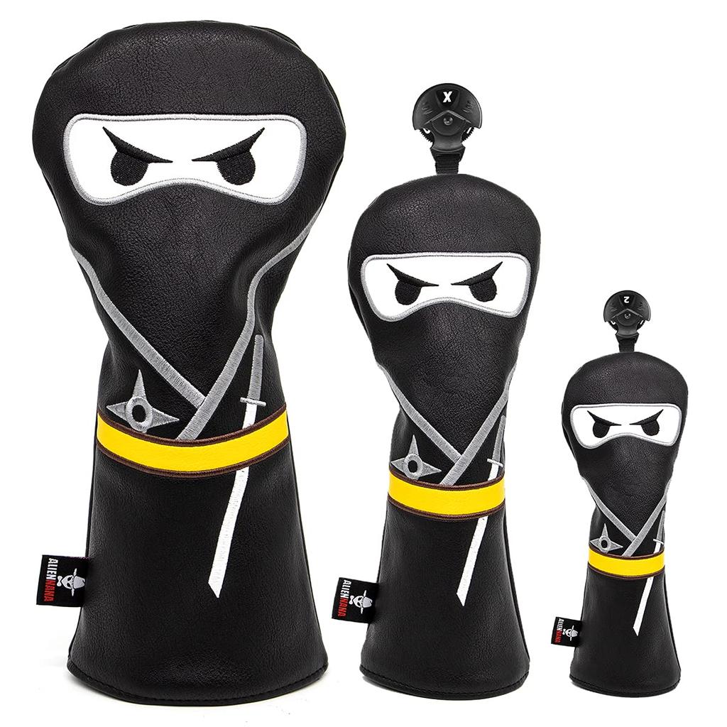 Чехол для головы клюшки для гольфа Ninja, комплект деревянных чехлов для гольфа, чехол для водителя гольфа Fairway Hybrid, изготовленный из высококачественной кожи для женщин и
