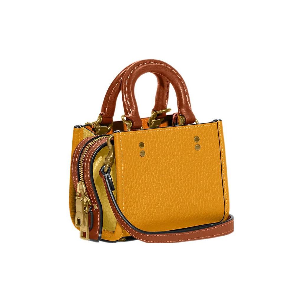 Coach Rogue 11 Однотонная бирка для багажа Сумка-кроссбоди на плечо Мини-сумка Женские сумки Оранжево-желтый CI808-B4SZ9