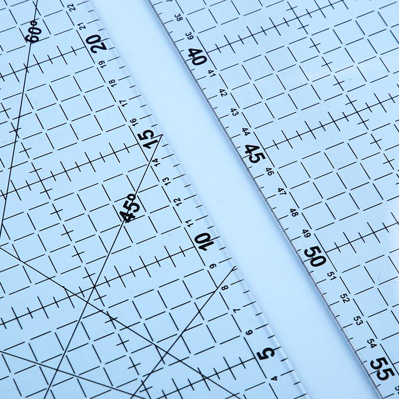 Quilting Template Acrylic Quilting Ruler for Cutting Fabric Paper DIY Hand Stitching Cutting Cushion Ruler Sewing and Crafts