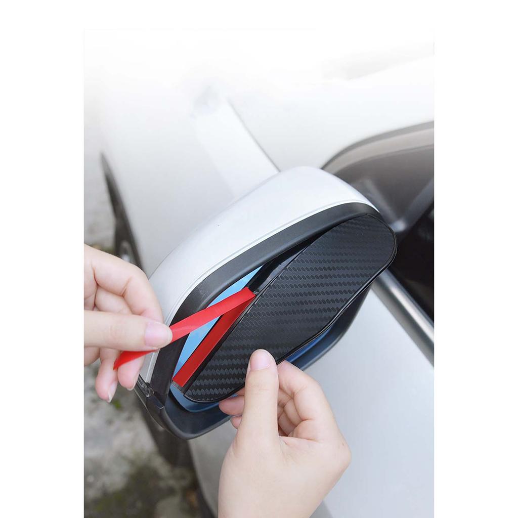 Car Reversing Mirror Rain Shield Carbon Fiber Texture Rearview Mirror Rain Eyebrow Shading Rain Shield Universal Reflective Mirror Rain Shield