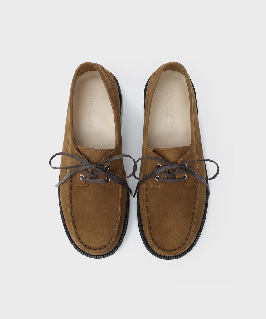 Firenze Atelier [Vibram] Стандартная Повседневная Подошва Лоферы 5099 [Замша Средне-Коричневого Цвета]