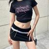 Y2K Bow Chic Lace Stitch Black Skirt Women Sexy Lace Up Highwaist Slim Mini Skirts Female Patchwork Streetwear Vacation Bodycon Casual Clothing
