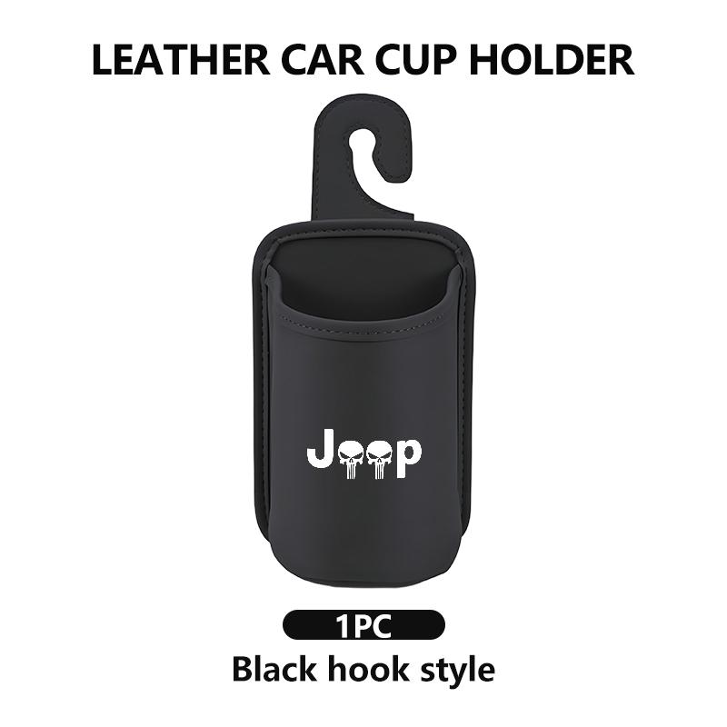 Leather Car Water Cup Holder Interior Drink Rack Organizer For Jeep Wrangler-JK Liberty JL Cherokee Patriot Commander AKM1