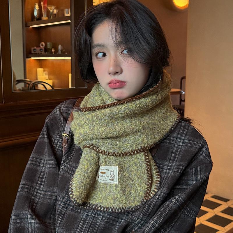 Retro Loose Knit Scarf: Thick, Warm, Versatile for Autumn & Winter