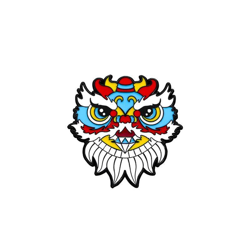 Zinc Alloy Enamel Dropping Brooch, Cute Cartoon Lucky Panda Snake Pattern 2025 Year of the Snake, New Year Festival Decorative Lapel Pin Badge