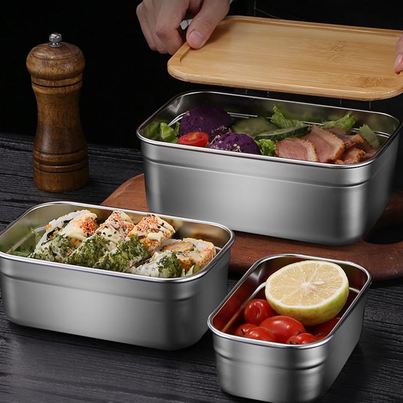 Ланч-бокс в японском стиле Bento с деревянной крышкой, контейнер для хранения свежих продуктов, переносной органайзер для еды для детей и школьников
