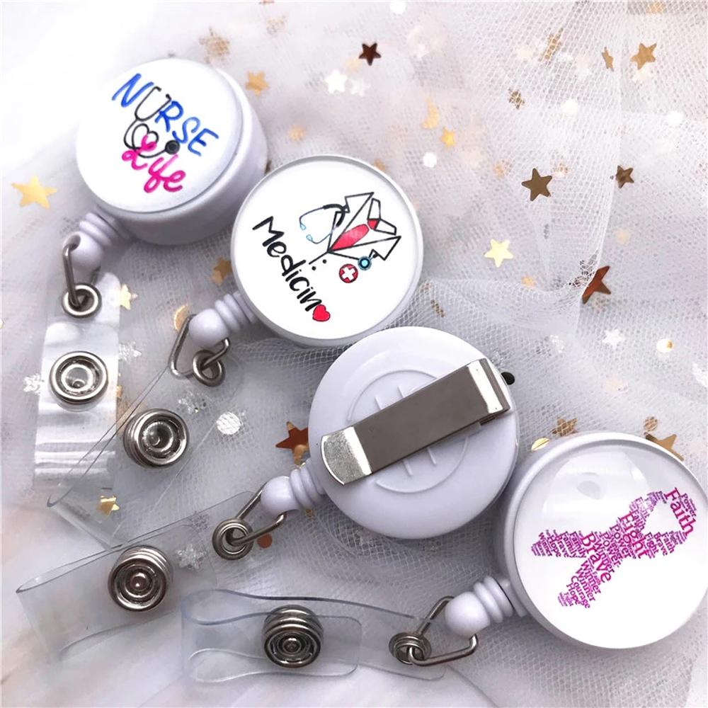 Supplies Cartoon Medicine ID Card Nurse Doctor Badge Holder Retractable Badge Reel Name Card Holder